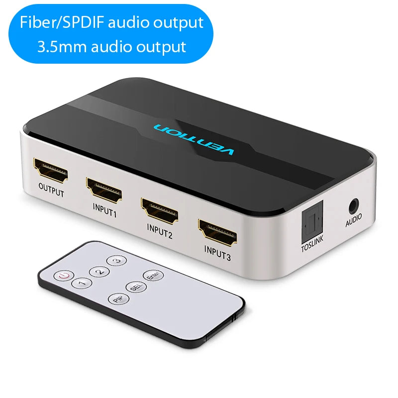 Vention HDMI Splitter 5 Input 1 Output HDMI Switch 5x1 for XBOX 360 PS4 Smart Android HDTV 4K 5 in 1 out HDMI Switcher Adapter