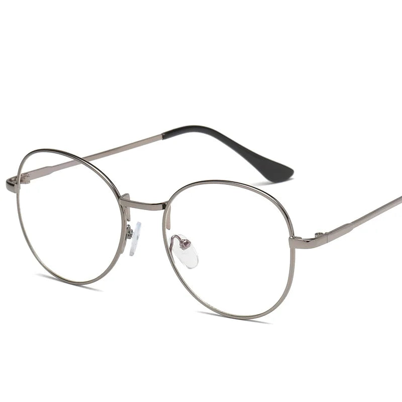 Photochromic Eyeglasses Women Men 2024 Metal Simple Circle Lunettes Anti Reflet Homme Blue Light Original Blue Photogray Glasses