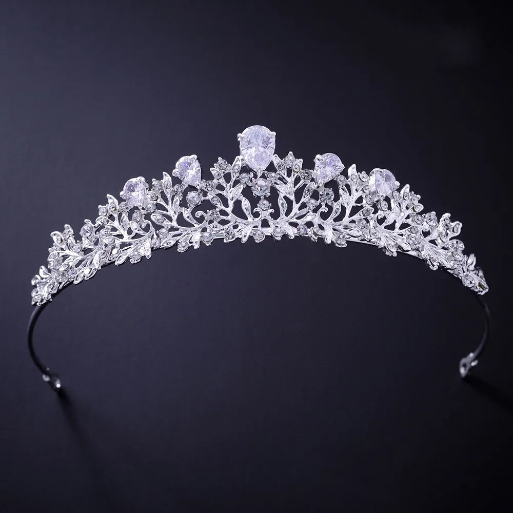 Silver Color Crystal Rhinestone Crown and Tiara Wedding Hair Accessories Bridal Tiaras Hair Crown Wedding Headpiece Women Diadem