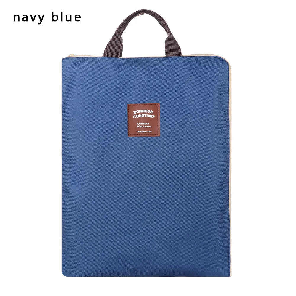 A4 File Folder Large Canvas Zipper Multifunctional A4 File Folder Document Bag Business Briefcase Organizer Stationery