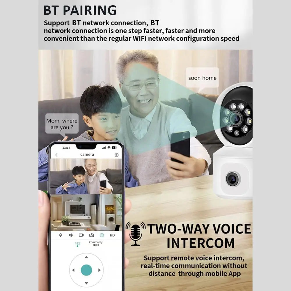 Tuya Smart Indoor Mini  Camera 4MP Dual Leds Wireless Mini IP CCTV PTZ WiFi Security Camera with Motion Sound Detection