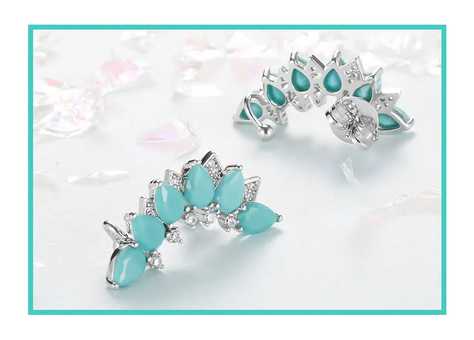 KOSE Retro Ethnic Crystal Earrings Breastplate Cartilage Ladies Earrings Fashion Jewelry Party Daily Clothing Accessories
