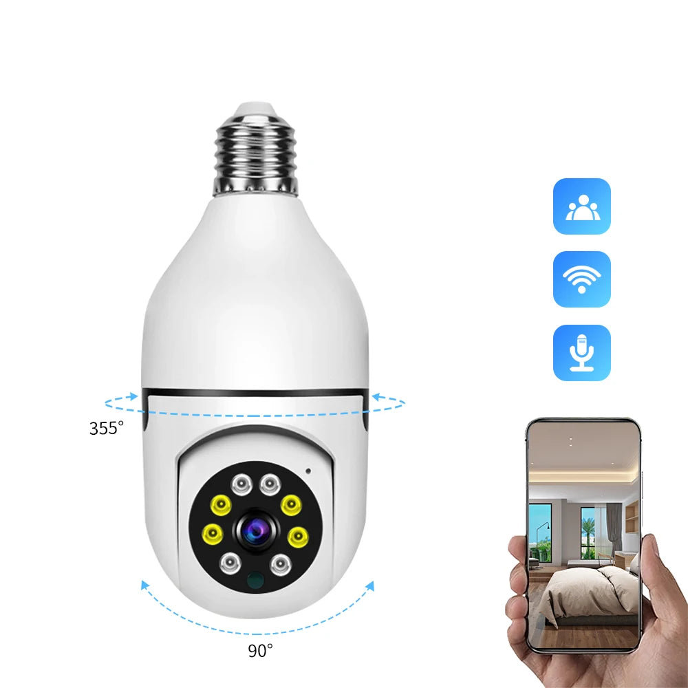 HD Surveillance Camera Motion Detection WIFI Remote Home Security IP Camera 360 Degree CCTV WiFi Light Bulb Camera Smart Wifi