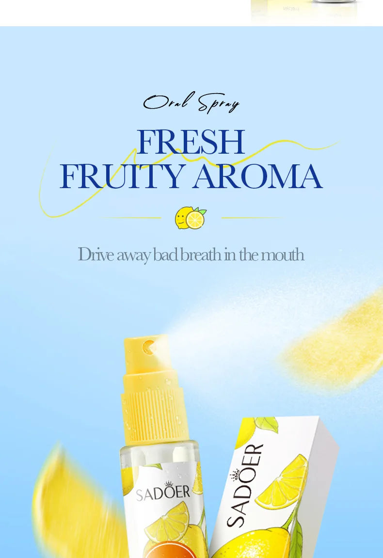 Peach Mint Lemon Fresh Breath Mouth Spray Fresh Breath Mild Remove Bad Breath Bring a Cool and Comfortable Experience
