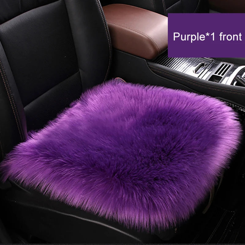 Artificial Wool Car Seat Cushion Winter Plush Auto Seat Cloak Universal Warm Car Seat Cover For Kia Lada Vesta Renault Skoda etc
