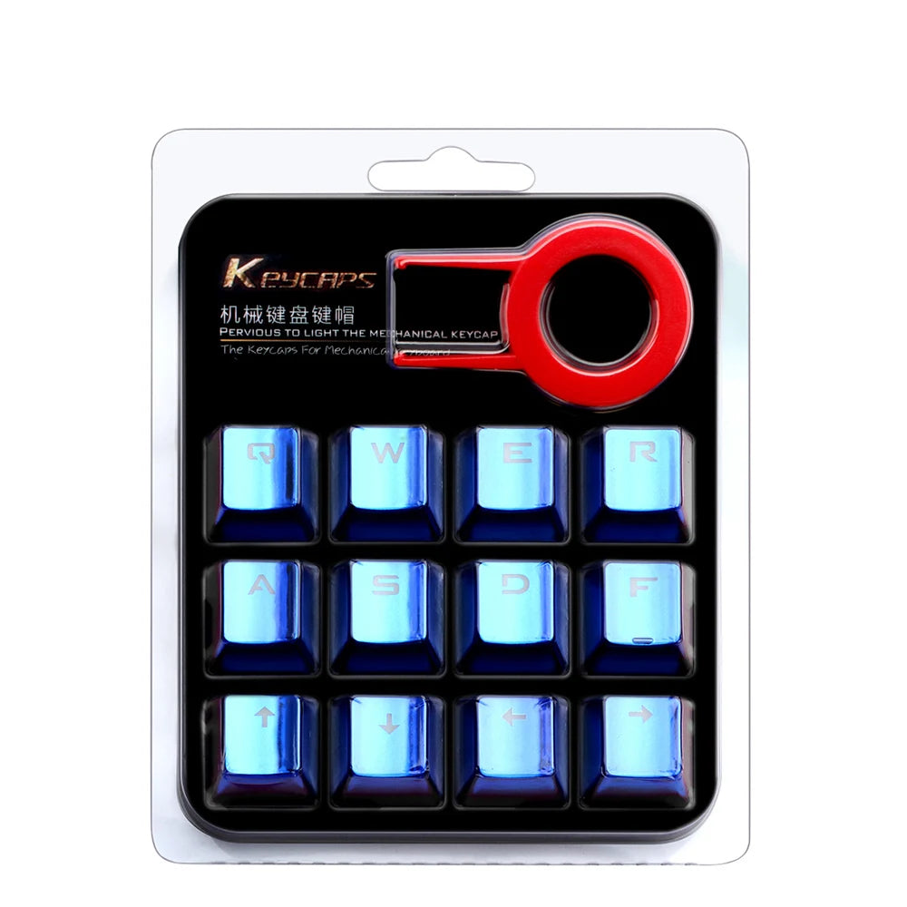 E-YOOSO 12 Key Double Shot Injection Backlit Electroplated mechanical keyboard key caps For Cherry MX style Including key-puller