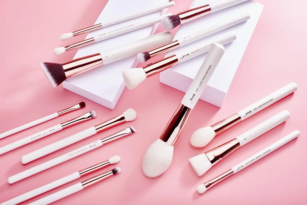 Jessup 25pcs Professional Makeup Brushes set Make up Brush Tools kit Foundation set Powder Blushes Beauty Pearl White T215