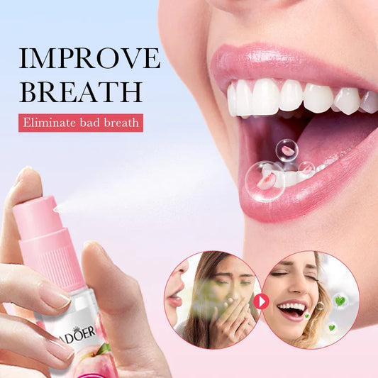 Peach Mint Lemon Fresh Breath Mouth Spray Fresh Breath Mild Remove Bad Breath Bring a Cool and Comfortable Experience