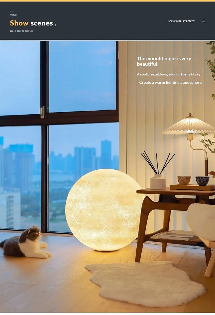 Atmosphere Moon Floor Lamp Designer for Living Room Balcony Bedroom & Bedside Use-Warm Romantic Table Lamp