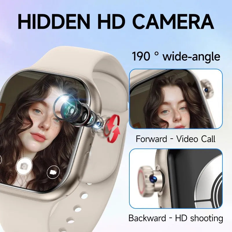 2026 Smart Watch Camera BT Call Heart Rate Fitness Tracker Waterproof iOS Android