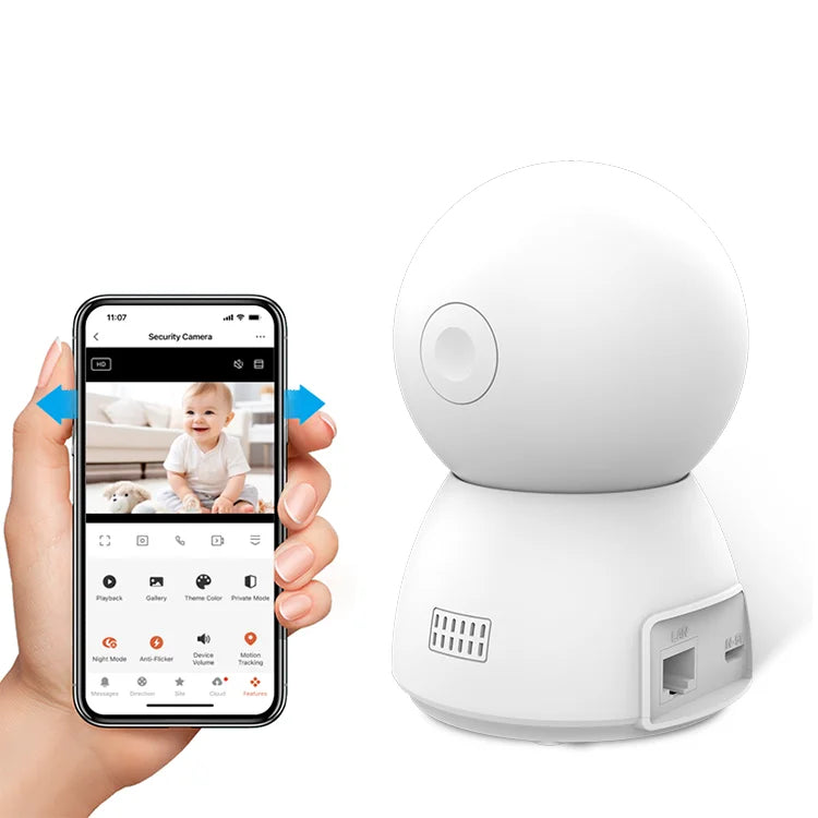 2024 Network Security 3mp 2k 4mp 5mp Tuya Smart Two-Way Audio Video Wireless Wifi Baby Monitor Ptz Camera With App