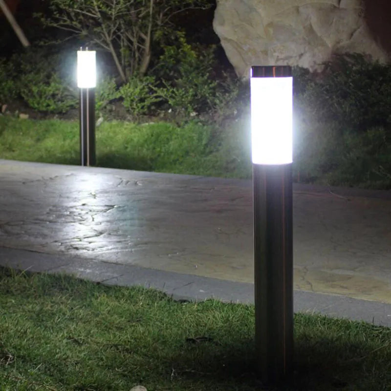 Outdoor Waterproof IP65 LED Lawn Lamp New Style Stainless Steel  Pillar Garden Path Round Landscape Lawn Lights AC85-265V