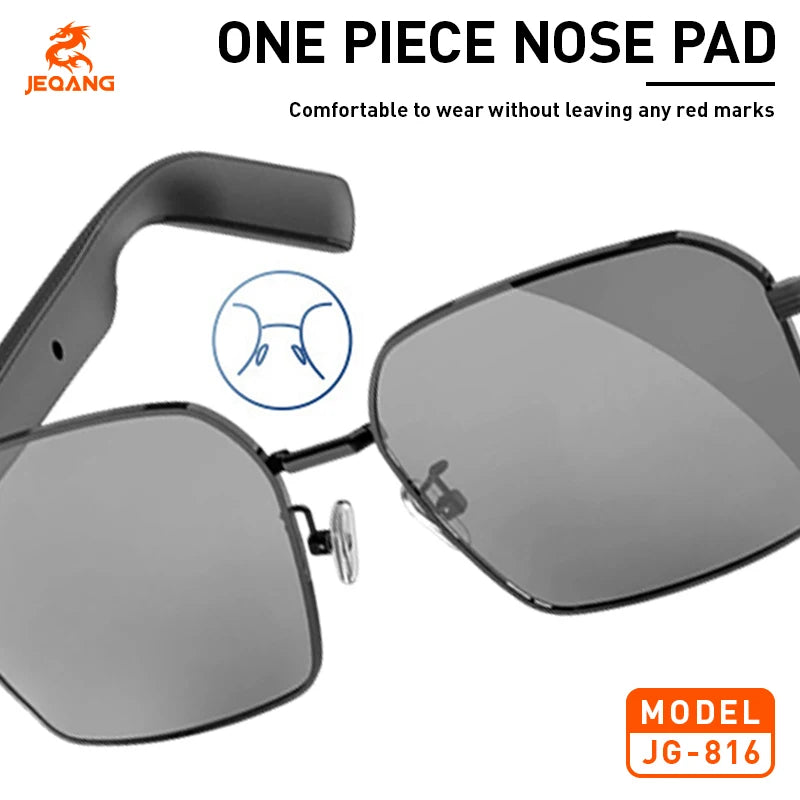 Jeqang JG-816 Fashionable BT Sunglasses Smart Glasses with HD Sound Voice Control Sun Protection & Call Answering
