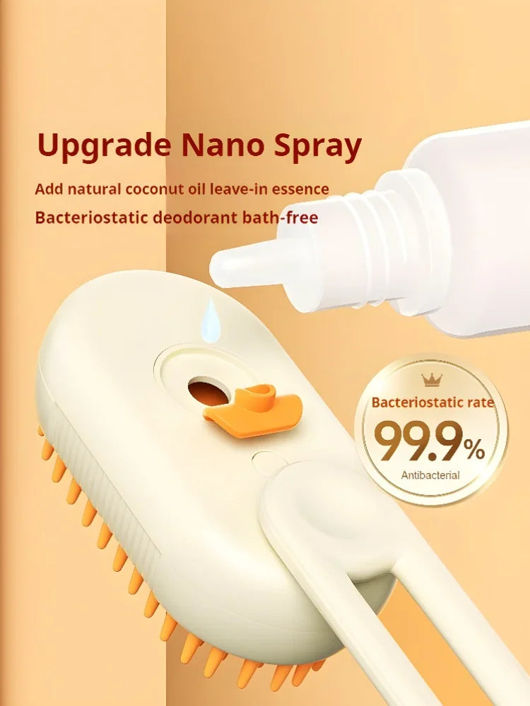 3 in 1 Pet Dog Steamy Spray Cleaning Brush Anti-splashing Hair Removal Massage Grooming Comb