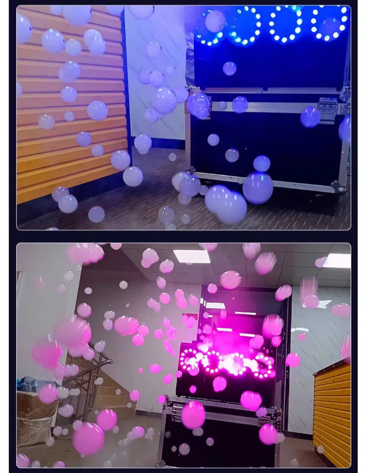Special Performance Large Wedding Props Bar Bubble Blowing Machine Four-Hole LED Smoke DMX512 Control Mode Moving Head Lights