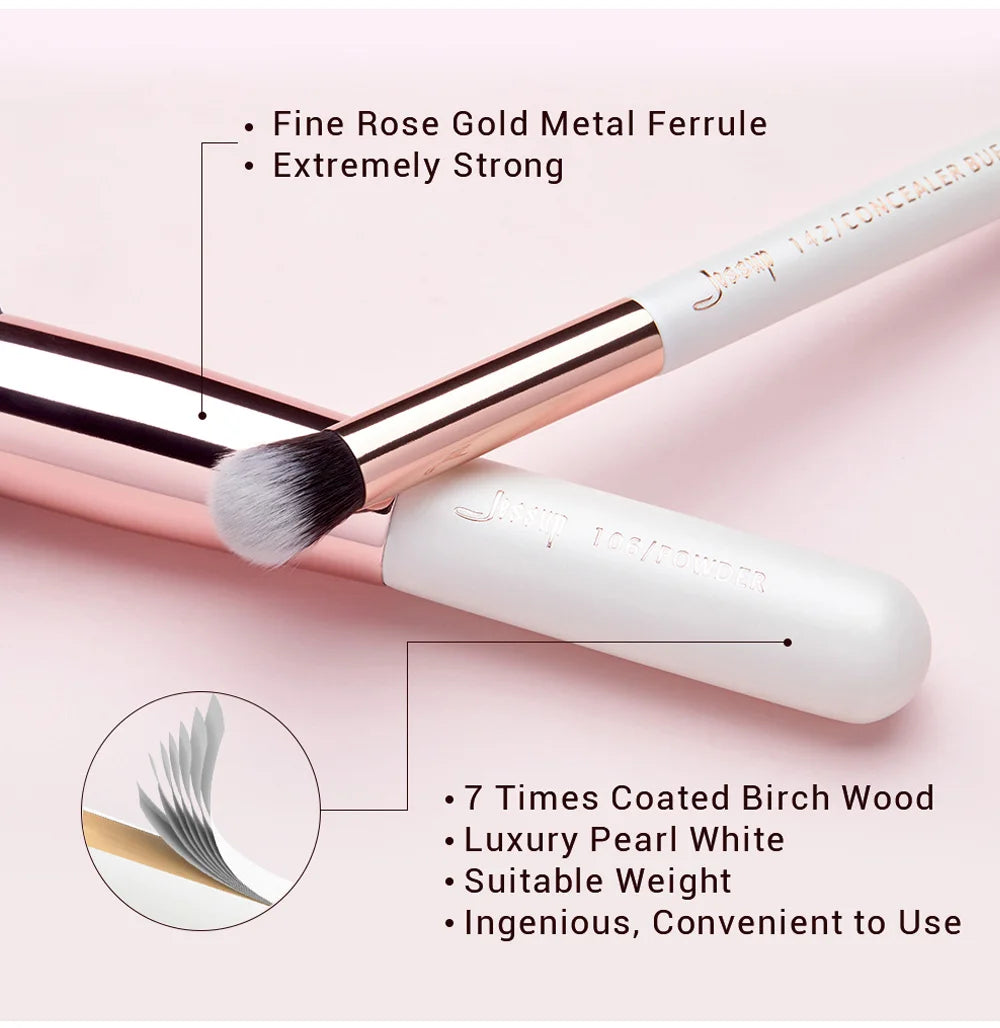 Jessup Makeup Brushes Set Dropshipping Pearl-White-Rose-Gold Pinceaux Maquillage Cosmetic Tools Eyeshadow Powder Definer 6-25pcs