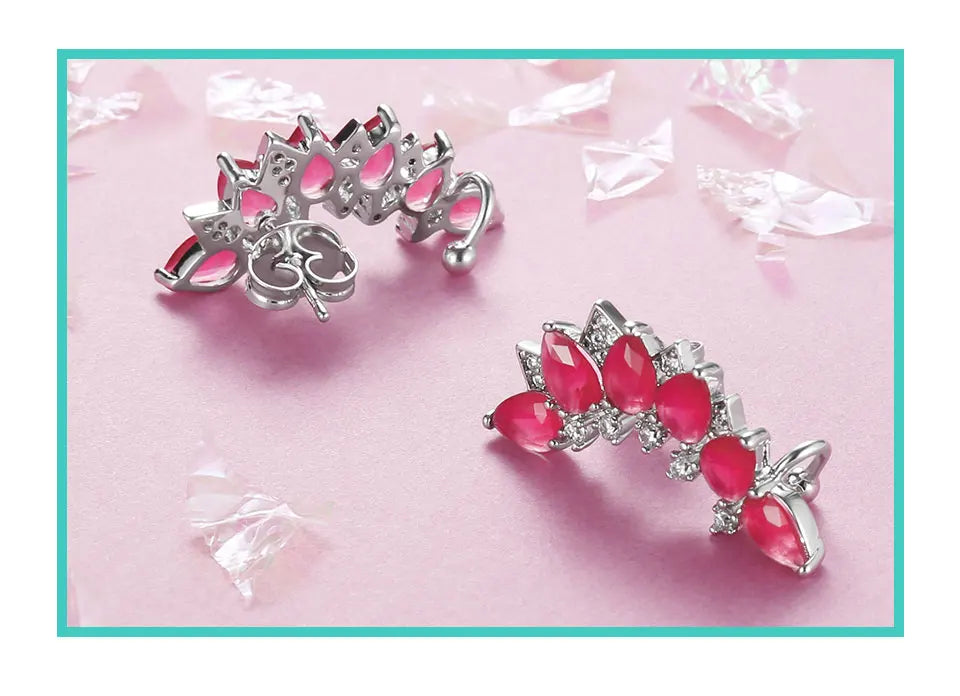 KOSE Retro Ethnic Crystal Earrings Breastplate Cartilage Ladies Earrings Fashion Jewelry Party Daily Clothing Accessories