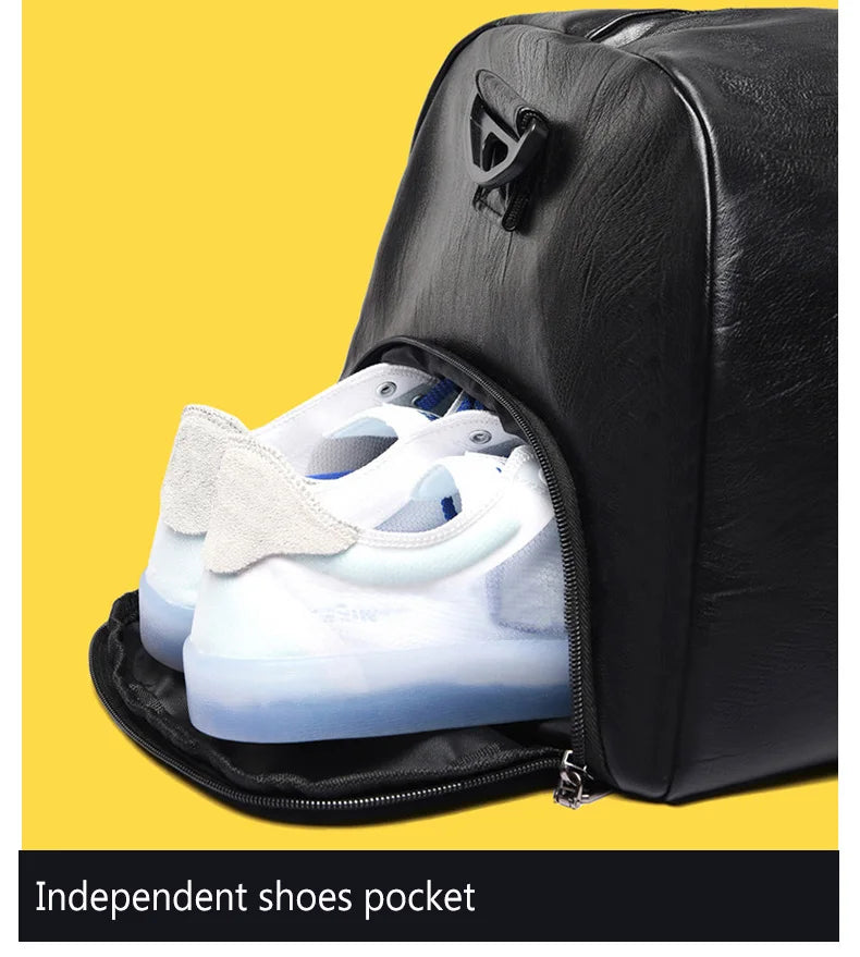 Gym Bag Leather Sports Bags Big Big Men Training Tas for Shoes Lady Fitness Yoga Travel Luggage Shoulder Sac De Sport travel bag