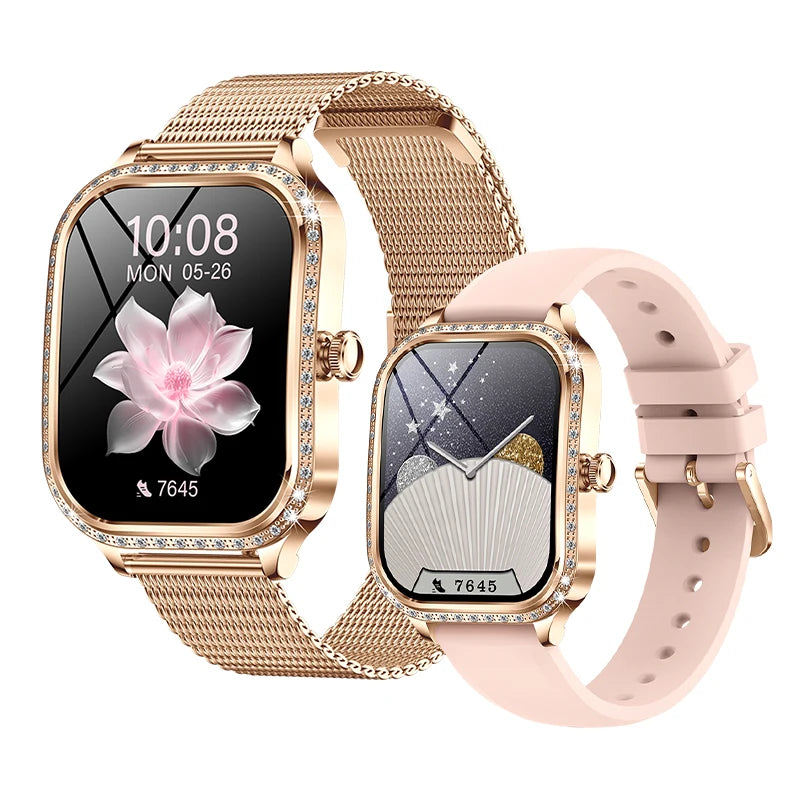 2025 Woman Watch Smart MK88 1.75inch BT Call AI Voice Assistance Health Remind Multiple Sports Modes Reloj Smartwatch for Ladies