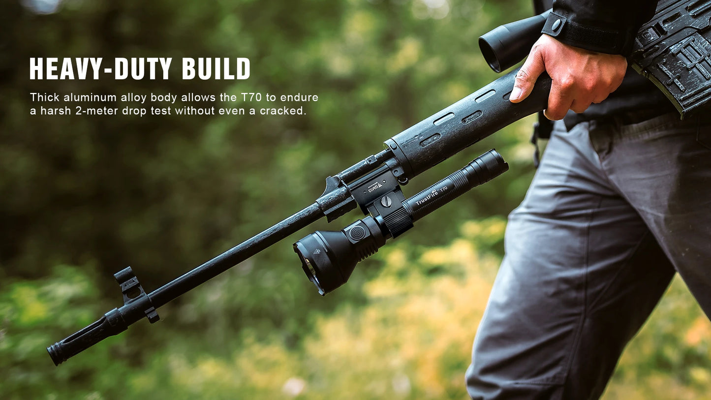 Trustfire T70 High Power Led Flashlights 1KM Long Range 2300LM Ultra Powerful Outdoor Torch Light for Hunting with Remote Switch