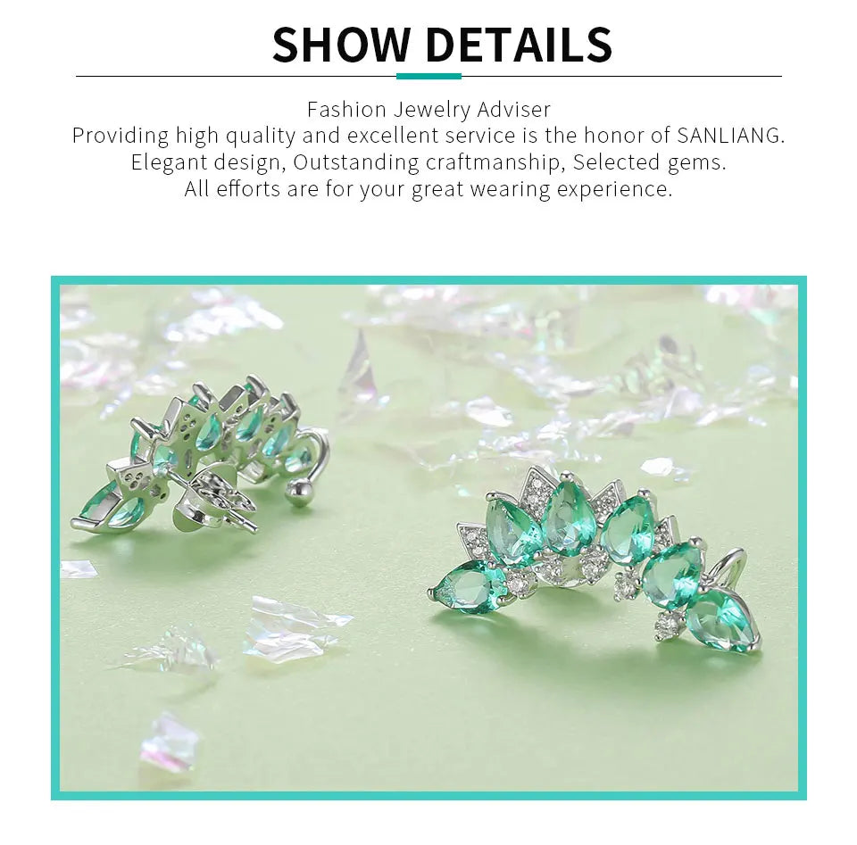 KOSE Retro Ethnic Crystal Earrings Breastplate Cartilage Ladies Earrings Fashion Jewelry Party Daily Clothing Accessories
