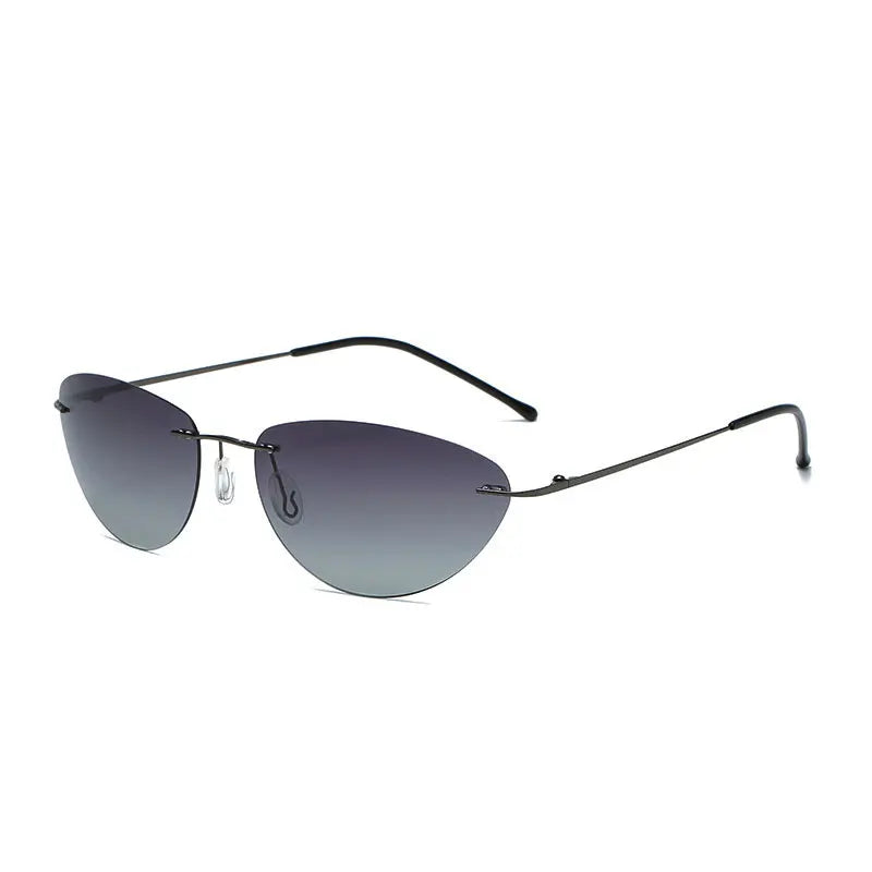 Fashion Rimless Square Sunglasses Mens Rectangle Photochromic Polarized Driving Sunglasses Oval Sun glasses UV400