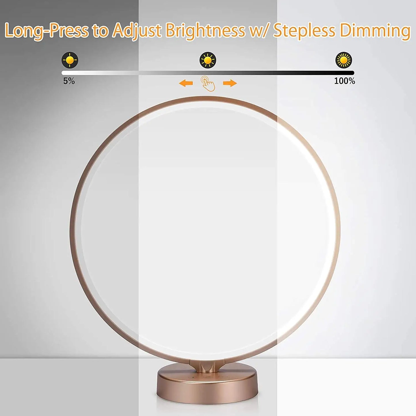 Patent Design Ring Shape 360 Degree Emitting Aluminum Ring Silicone Cover 10000lux High CRI Sunlight Against Disorder Lamp