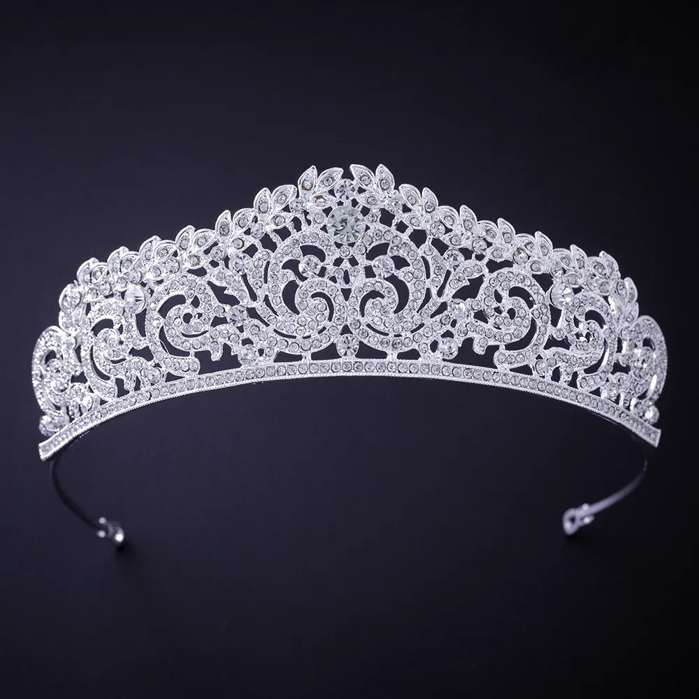 Silver Color Crystal Rhinestone Crown and Tiara Wedding Hair Accessories Bridal Tiaras Hair Crown Wedding Headpiece Women Diadem