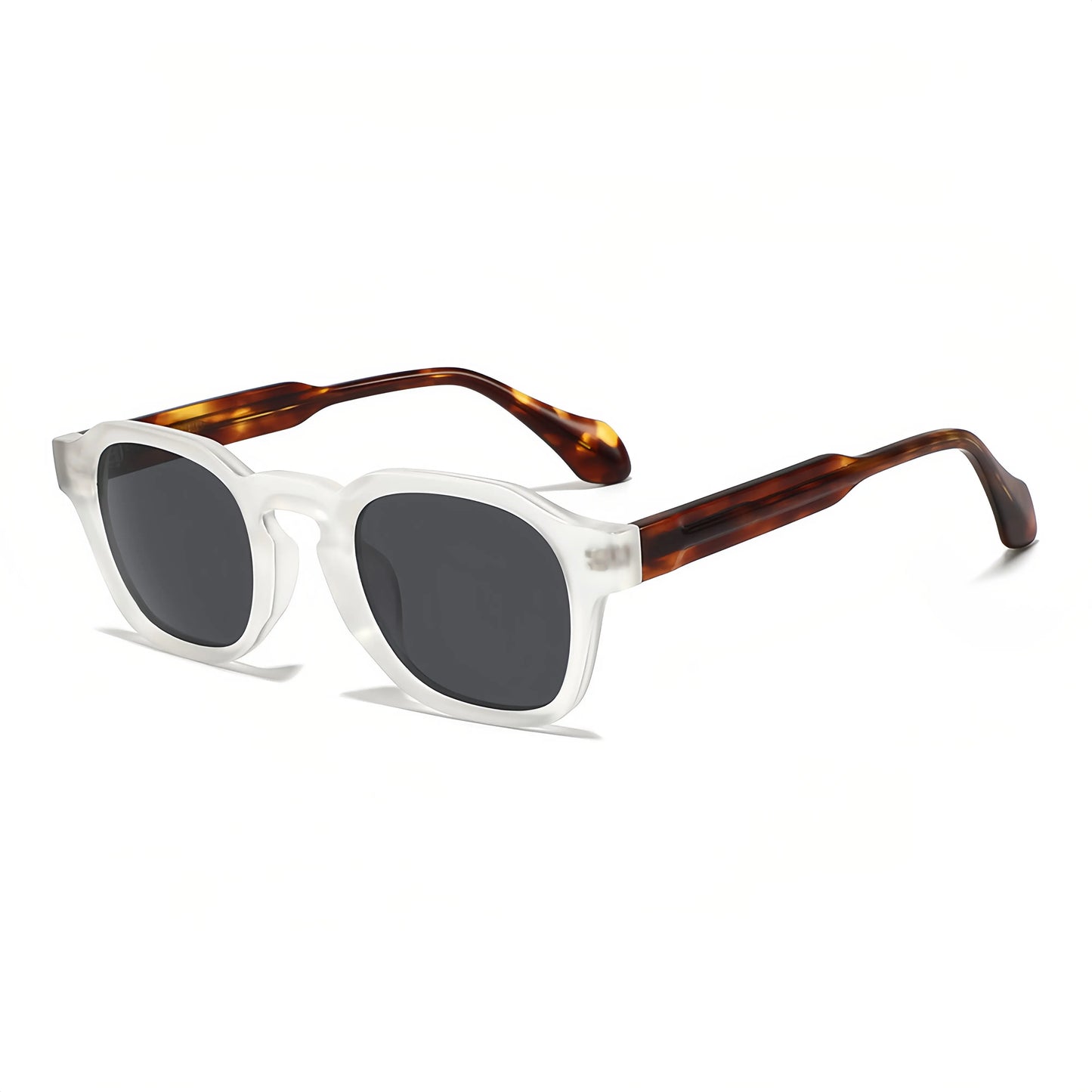 HBK Luxury Retro Sunglasses with TR90 Frame Square Acetate High Polarized Custom Lens for Men and Women This Summer