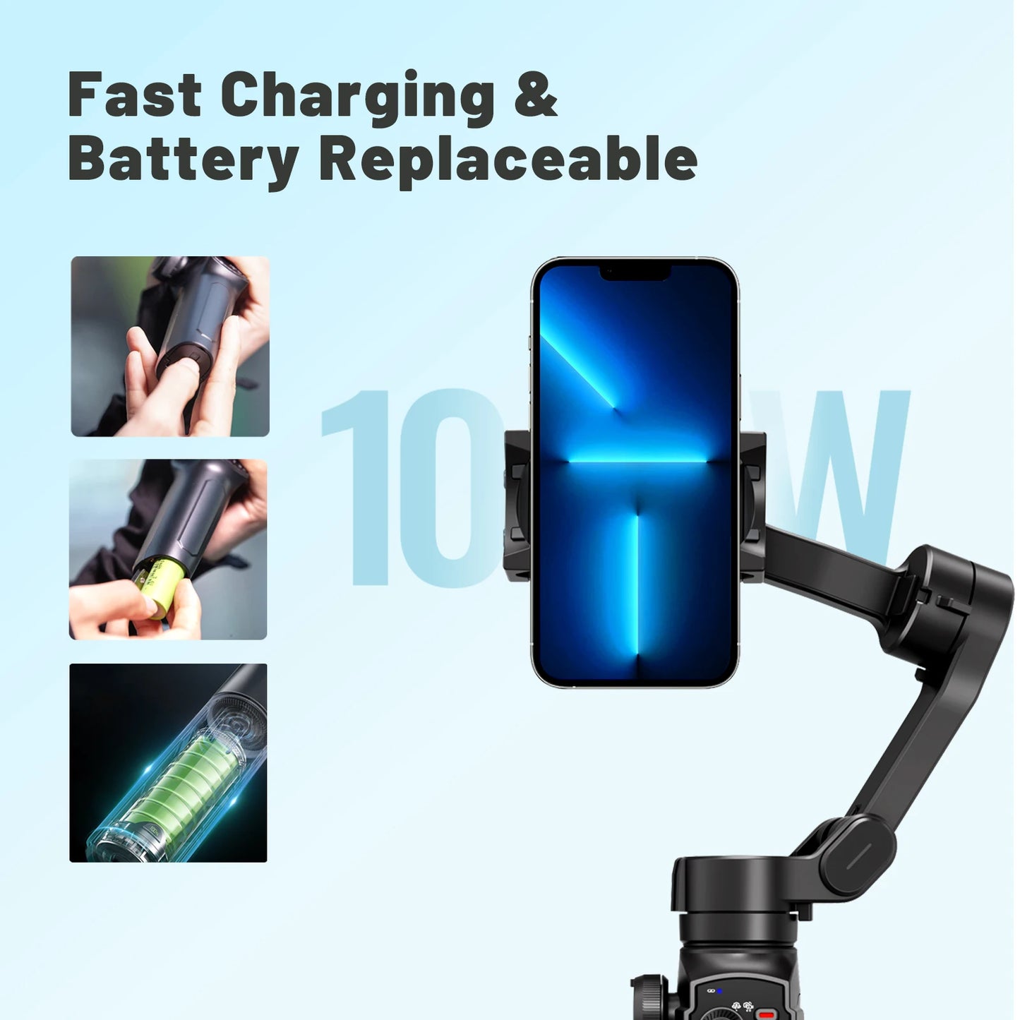 L9 Foldable Smartphone 3 Gimbal Stabilizer with Tripod 360 Ai Auto Face Tracking VLOG Selfie Fill Light VLOG Selfie Stick