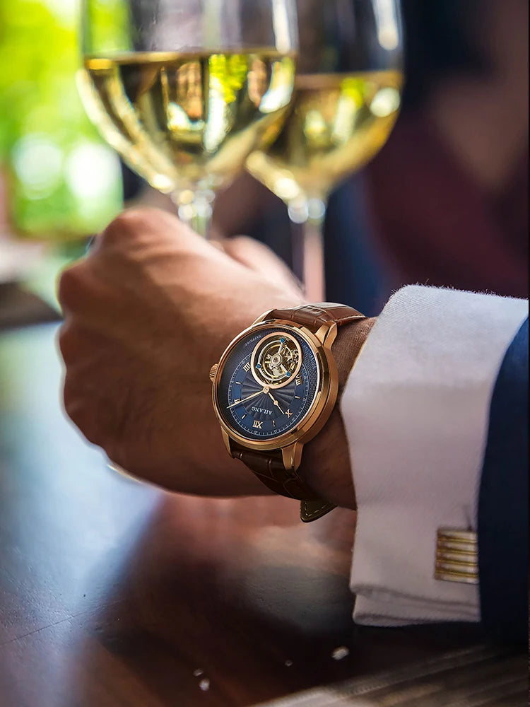 AILANG new authentic luxury real tourbillon mechanical watch fashion business waterproof men's watch