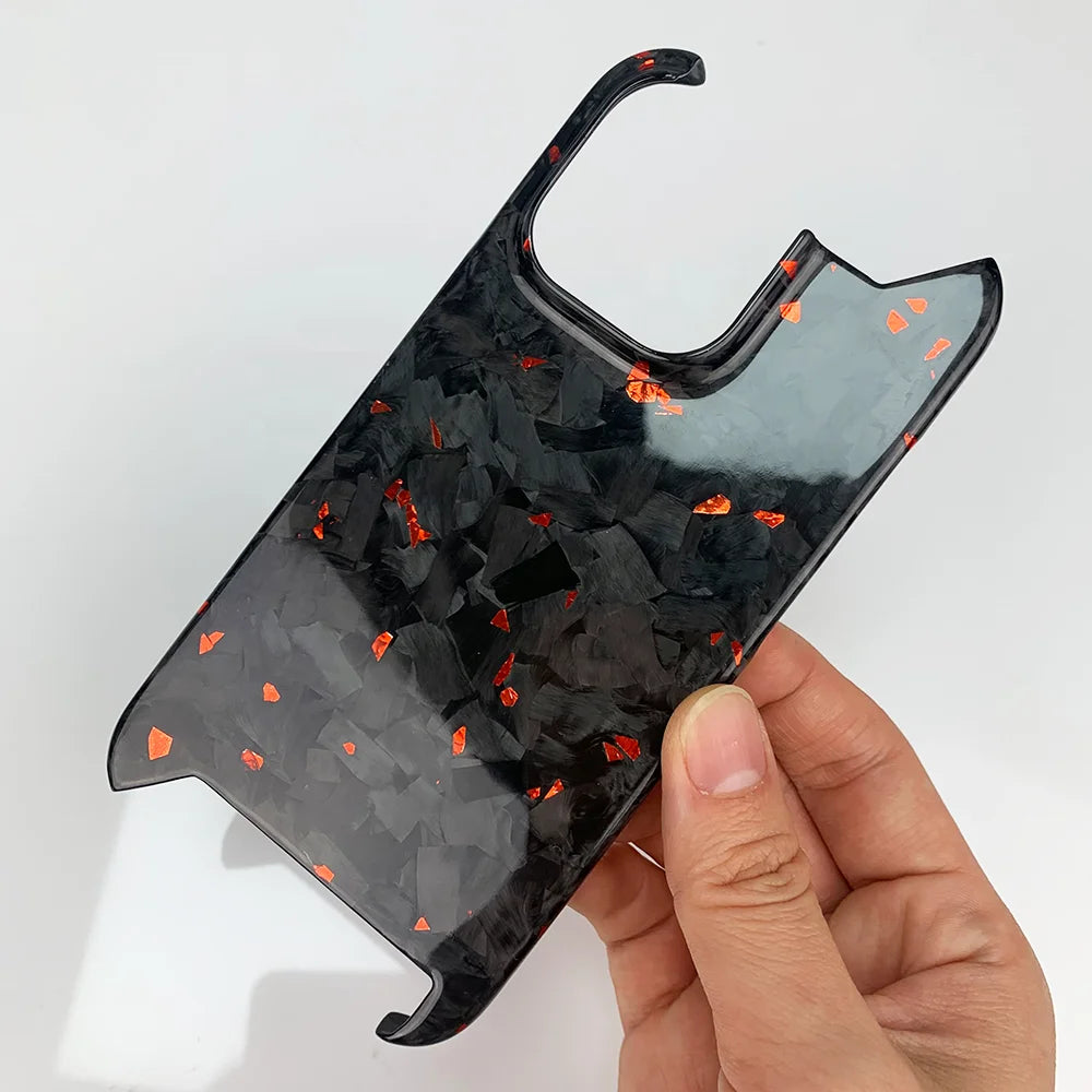 Wholesale Luxury Forged Blue Gold Carbon Fiber Phone Case Cover for iPhone 16 Pro Max Slim Mobile Phone Shell