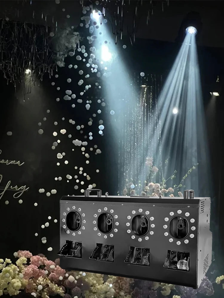 2025 New Hengyu 3000w Dual Wheel Bubble Machine Led Fog Party Equipment 18x3w Rgb Smoke Bubble Machine