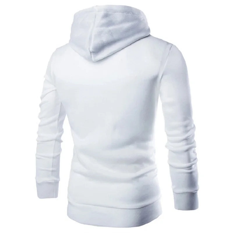 Men's Hoodies Long Sleeve Sweatshirts for Men Zipper Hooded Pullover High Neck Mens Sweatshirt Top Jacket Coat Black Sweater