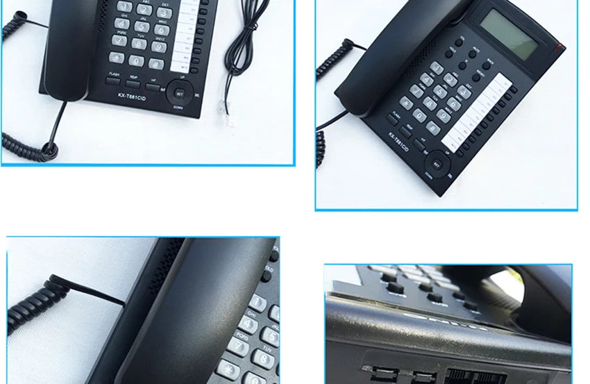 Desktop Corded Telephone, Wired Landline Phone for Home/Hotel/Office, Handsfree, with Blue Backlit, Caller ID, in English