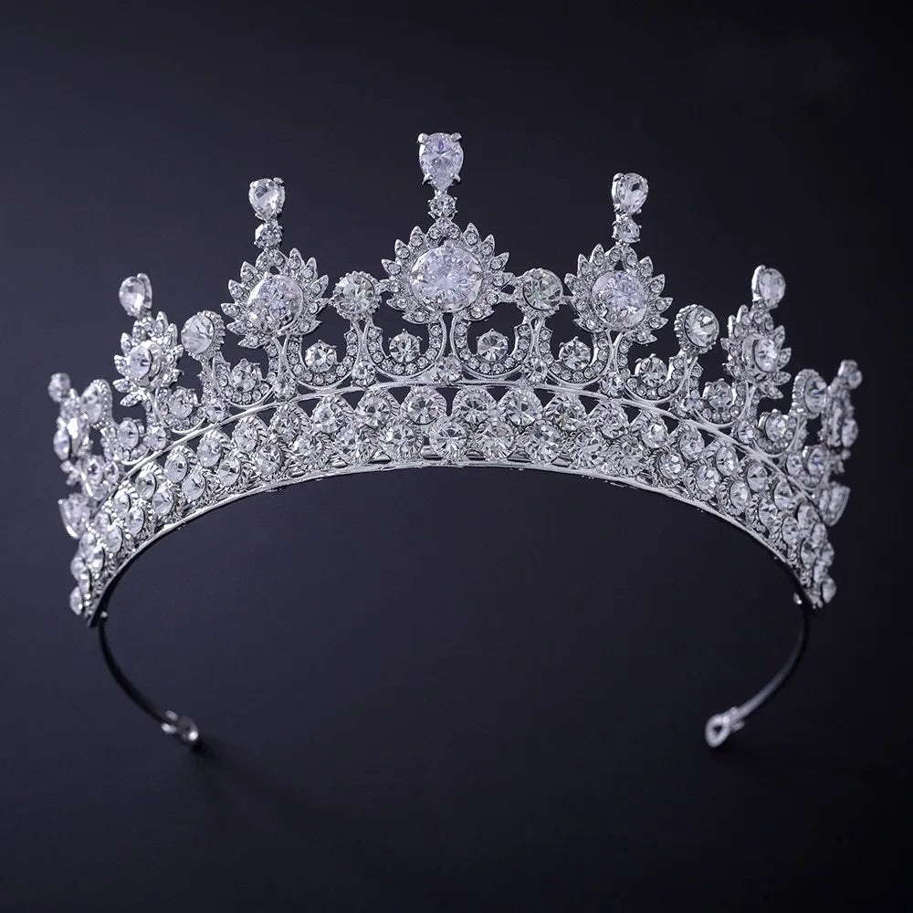 Silver Color Crystal Rhinestone Crown and Tiara Wedding Hair Accessories Bridal Tiaras Hair Crown Wedding Headpiece Women Diadem