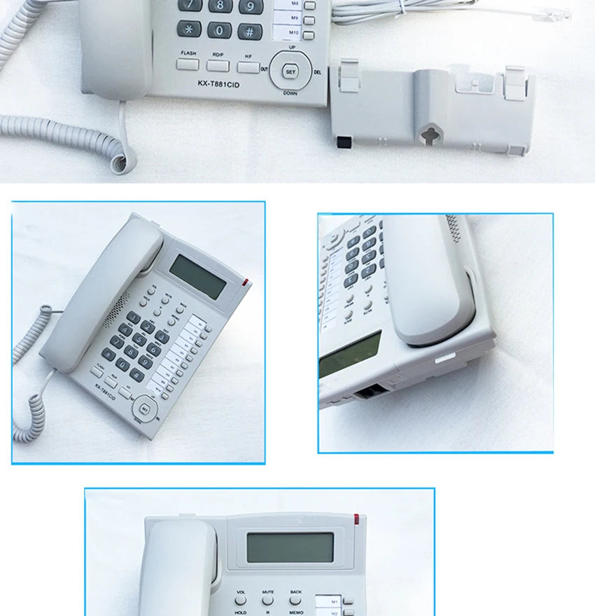 Desktop Corded Telephone, Wired Landline Phone for Home/Hotel/Office, Handsfree, with Blue Backlit, Caller ID, in English