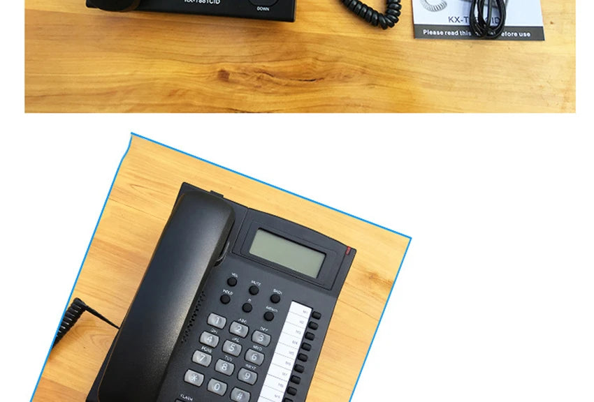 Desktop Corded Telephone, Wired Landline Phone for Home/Hotel/Office, Handsfree, with Blue Backlit, Caller ID, in English