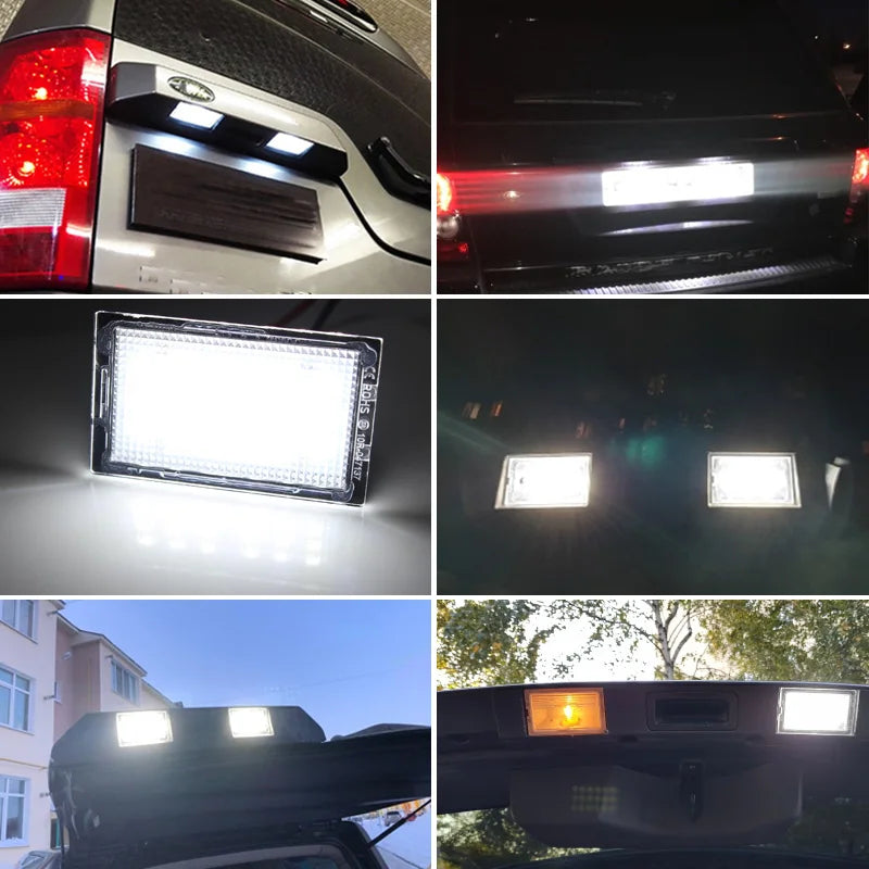 2X 18 LED Car Number License Plate Lights Lamps White For Land Range Rover Sport L320 Discovery 3 4 LR3 LR4 Freelander 2 LR2 12V
