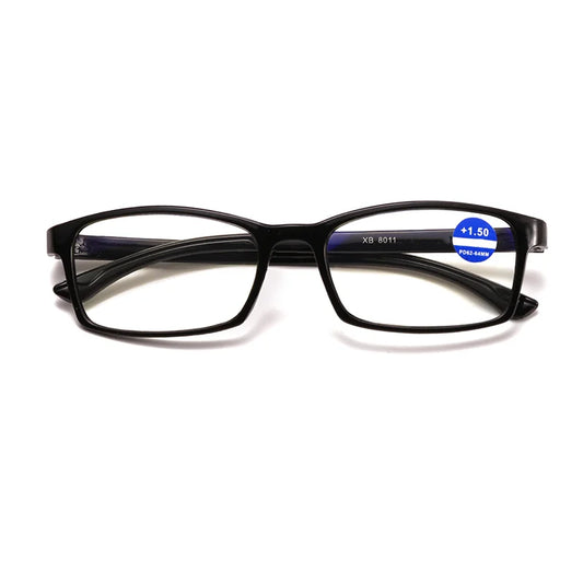 XB8011 1pc True TR Material Squared Frame Blue Light Blocking Presbyopia Unisex Corrective Eyeglasses Reading Glasses