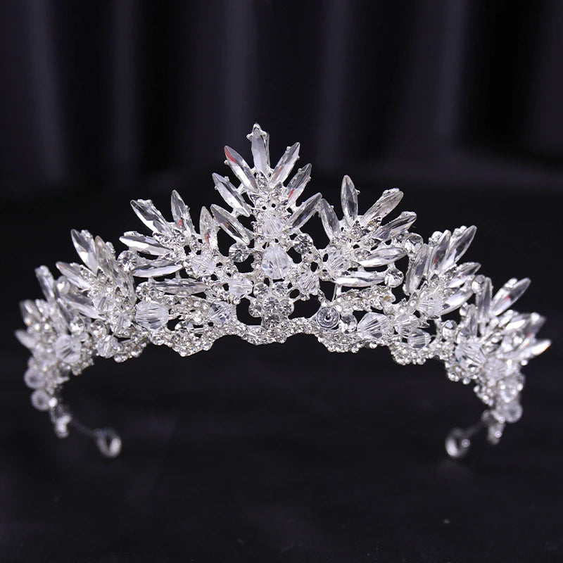 Bridal Wedding Hair Accessories Silver Crystal Hair crown alloy diamond crown women's fashion high-end atmospheric headdress