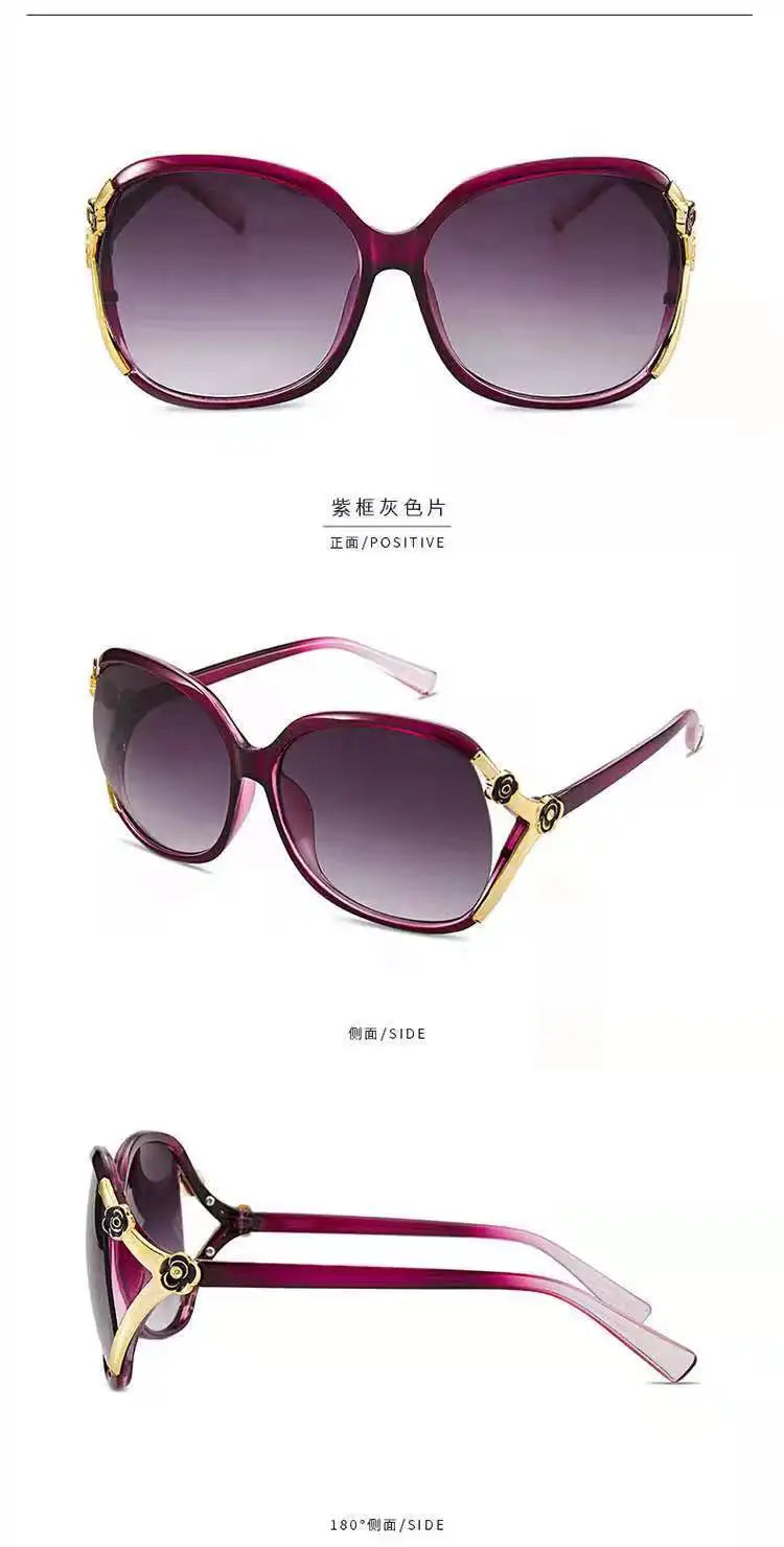 glasses 2021sunglasses women fashion big frame trend rose decorative glasses