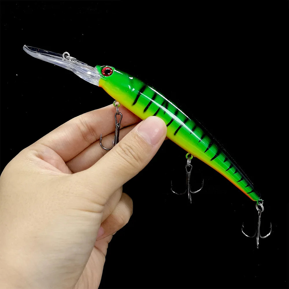1pcs 16cm 20g Deep Diving Large Minnow Wobbler Lure Artificial Hard Bait Crankbait Bass Pike Perch Walleye Fishing Tackle