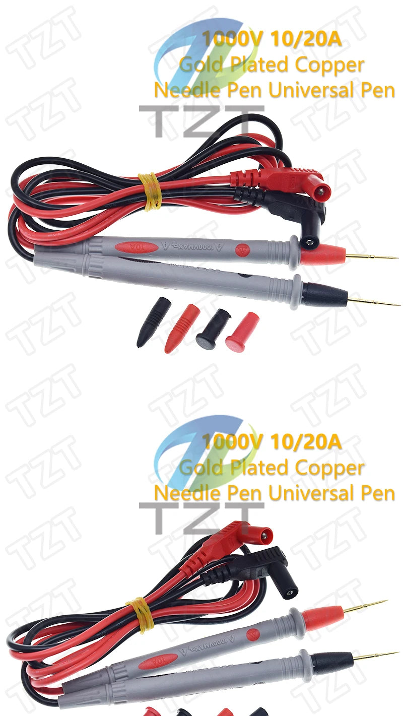 TZT Multimeter Test Leads Universal Cable AC DC 1000V 20A 10A CAT III Measuring Probes Pen for Multi-Meter Tester Wire Tips