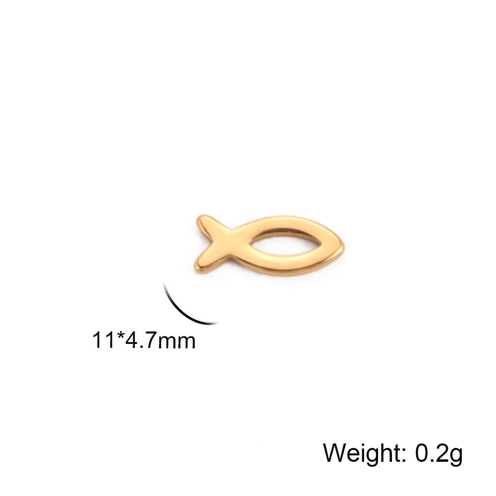 5pcs/lot Stainless Steel DIY Charms for Jewelry Making Ghost Squirrel Fish Bear Paw Animal Pendant for Necklace Bracelet Earring