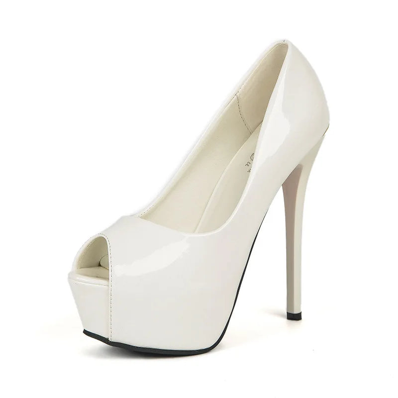 Luxury Shoes for Women Red Shiny Bottom Pumps Brand High Heel Shoes 12cm Sexy Party Pointed Toe Wedding Shoes With Red Soles