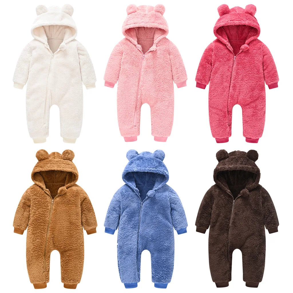 Newborn Baby Romper Winter Costume Baby Boys Clothes Polar Fleece Warm Baby Girls Clothing  Overall Baby Rompers Jumpsuit