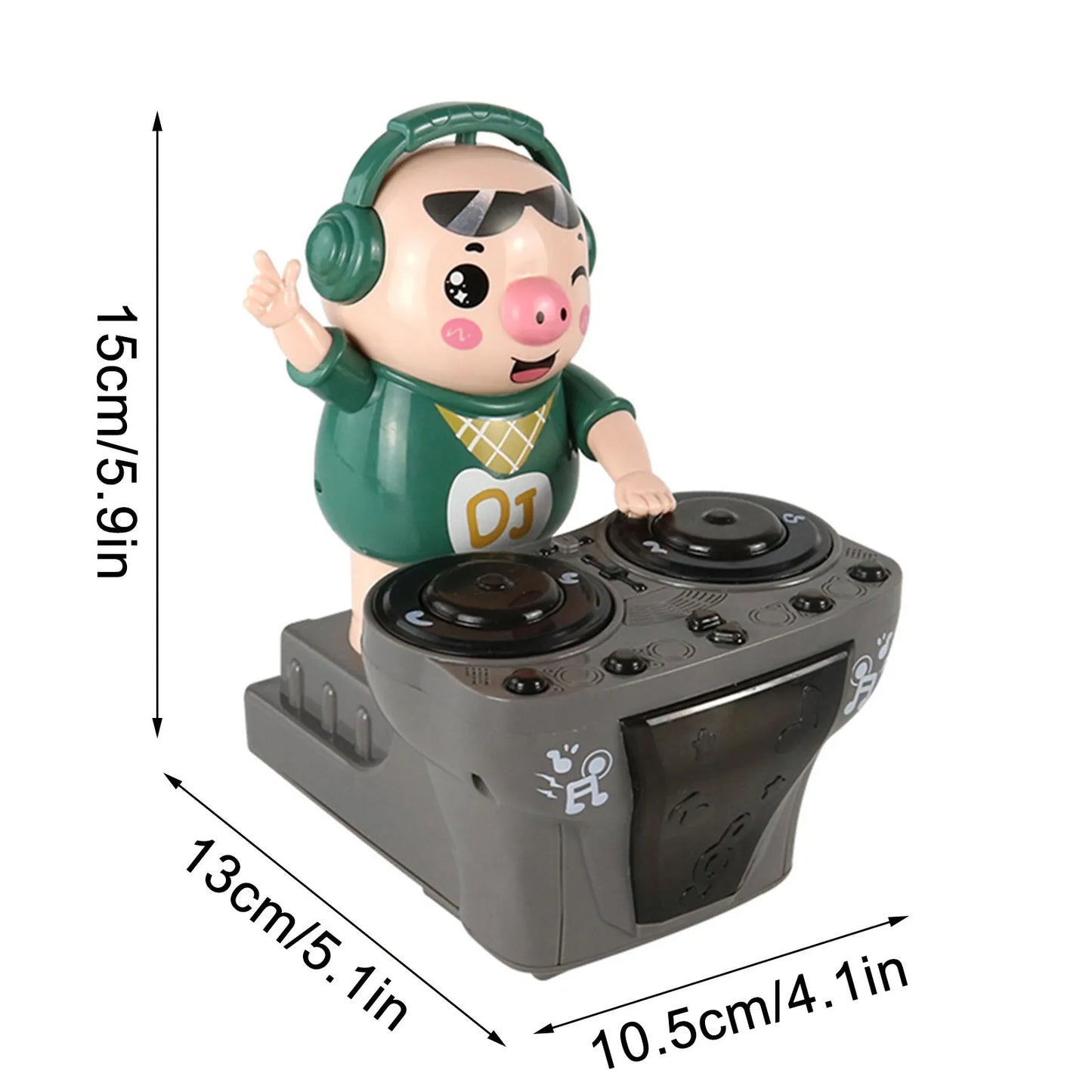 DJ DJing Pig Toy Dynamic Music Light Electric Swing Pig Dancing Little Cute Pig Children's Toy  Funny Christmas Gifts