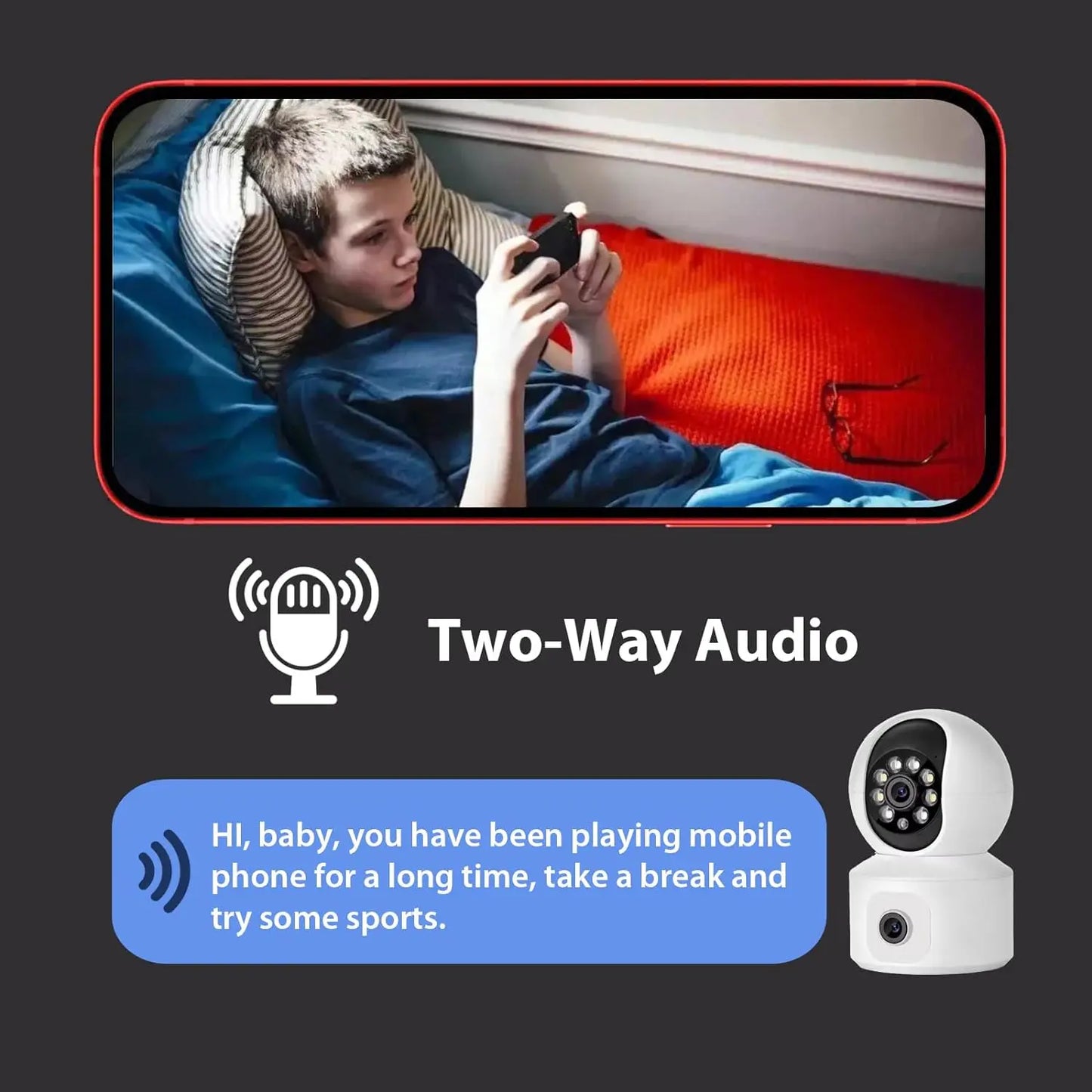 Dual Lens 2K Pan Tilt Indoor Cameras for Home Security 2.4 GHz Pet Dog Camera with Tuya App WiFi Baby Camera Monitor