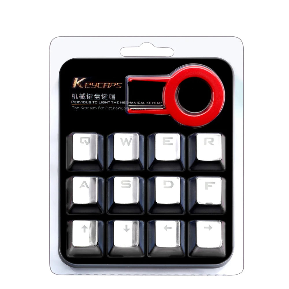 E-YOOSO 12 Key Double Shot Injection Backlit Electroplated mechanical keyboard key caps For Cherry MX style Including key-puller